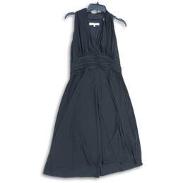 NWT Evan Picone Womens Black Surplice Neck Sleeveless Fit & Flare Dress Size 14