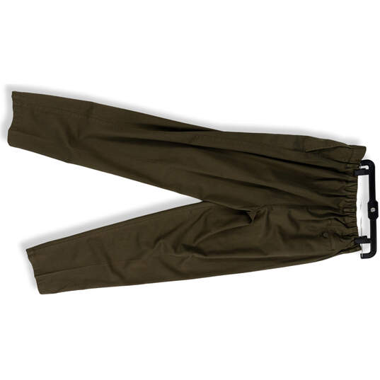 Womens Green Flat Front Slash Pockets Straight Leg Dress Pants Size 14T image number 2