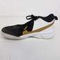 Nike Team Hustle D10 (GS) Athletic Shoes Black Metallic Gold CW6735-002 Size 6Y Women's Size 7.5 image number 2
