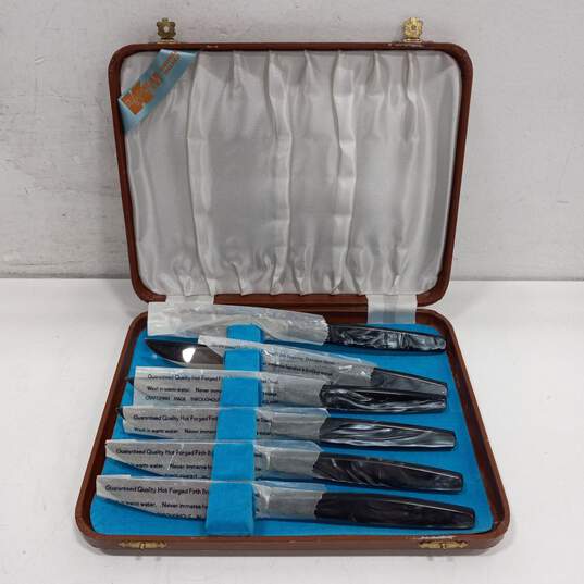 Vintage KALMAR Knife Set (6 piece) w/Case image number 1