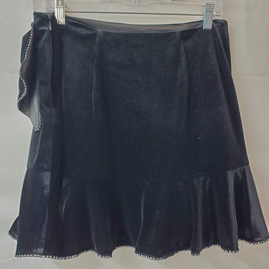 Parker Black Velvet Side Bow Skirt Women's 10 image number 2