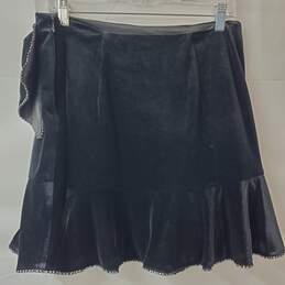 Parker Black Velvet Side Bow Skirt Women's 10 alternative image