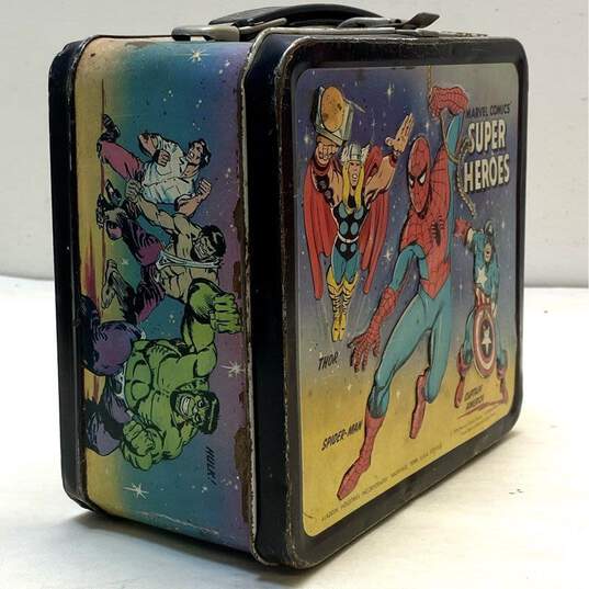 Vintage Lunch Box 1970's Spider-man Marvel Comics Fantastic Four Super Heroes image number 2