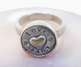 Kameleon 925 & Vermeil Puffed Heart Stamped Love Interchangeable Button Ring 7.7g alternative image