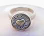 Kameleon 925 & Vermeil Puffed Heart Stamped Love Interchangeable Button Ring 7.7g image number 2