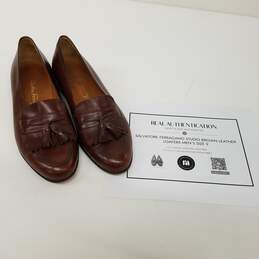 Salvatore Ferragamo Studio Brown Leather Loafers Men's Size 9