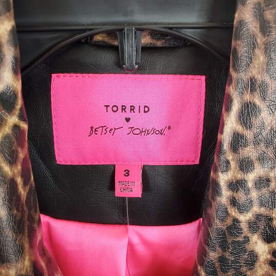 Torrid Betsey Johnson Women Black Leopard Jacket 3XL NWT image number 3