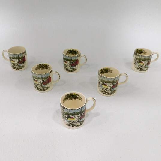 VNTG Johnson Bros. The Friendly Village Coffee Mugs/Cups (Set of 6) image number 1