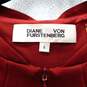 Diane Von Furstenberg Red Front Zip Sheath Dress Size 6 image number 3