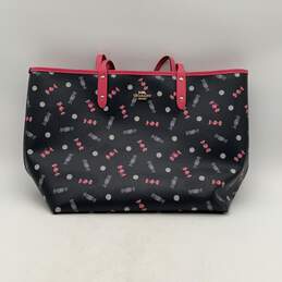 Coach Womens Black Pink Candy Print Double Handle Tote Bag Shoulder Purse