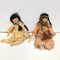 2PC Native American Porcelain Doll Bundle
