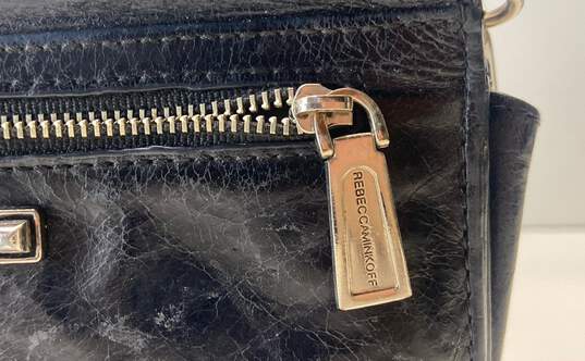 Rebecca Minkoff Leather Chain Clutch Wallet Black image number 5