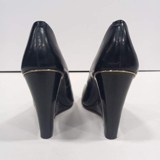 Coach Women's Orchard Pointed Toe Black Patent Leather Wedge Heels Size 8.5B image number 5