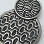 Geoart Sterling Silver Black Cord Geometric 2 Disc Pendant 17" Necklace 21.8g image number 4