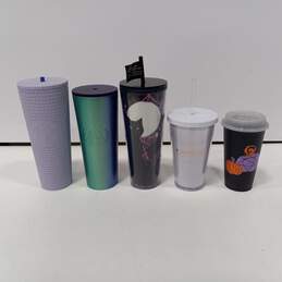 Batch Of 5 Different Size, Color And Design Starbucks Coffee Cups