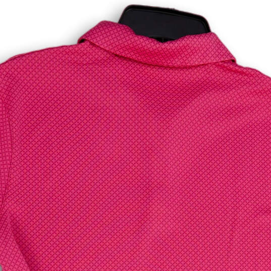 NWT Womens Pink Short Sleeve Button Front Dri-Fit Golf Polo Shirt Size L image number 4