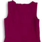 Womens Red Sleeveless Scoop Neck Knee Length Back Zip Sheath Dress Sz 0P image number 4