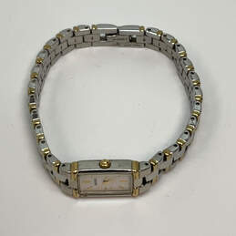 Designer Seiko V220-0AB0 Two-Tone Strap Rectangle Dial Analog Wristwatch alternative image