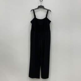 NWT Womens Black Smocked Adjustable Strap One Piece Jumpsuit Size 18/20