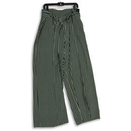 NWT Womens Green White Strped Belted Wide-Leg Palazzo Pants SIze 16 P