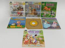 VNTG Lot Of 7 Children's Read Along Books w/ Record; Disney, Peanuts