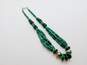 Artisan 925 Bali Style Malachite Discs & Tubes & Smooth & Granulated Ball Beaded Statement Necklace 67.7g image number 1