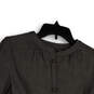 Womens Brown Long Sleeve Pleated Button Front Blouse Top Size Small image number 1