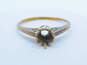Antique 14K Yellow Gold 6 Prong Ring Setting For Round Stone 2.1g image number 1