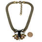 Designer J. Crew Gold-Tone Link Chain Crystal Cut Stone Pendant Necklace image number 2