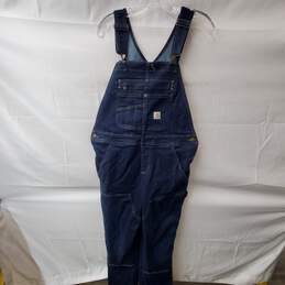 Carhartt Blue Denim Jean Overalls Size M Relaxed Fit