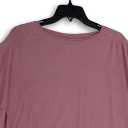 Womens Purple Short Sleeve Crew Neck Hi-Low Hem Tunic Sweater One Size alternative image