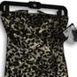 NWT Womens Black Gold Animal Print Strapless Back Zip Bodycon Dress Size XS image number 3