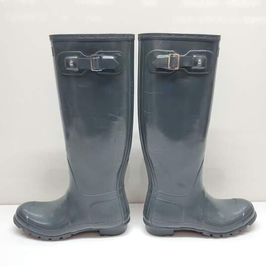 Hunter Original Gloss Gray Rain Boots Size 7M/8F image number 2