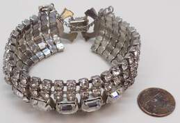 Vintage Weiss Icy Rhinestone & Silver Tone Chunky Bracelet 47.1g alternative image