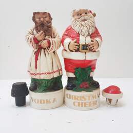 Alberta's Molds 2 Vintage Ceramic Decanters  Santa /Vodka