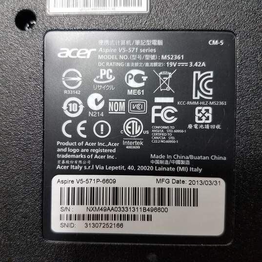 Acer Aspire V5-571 Intel Core i3-3227U CPU 8GB 500GB HDD Touchscreen image number 7