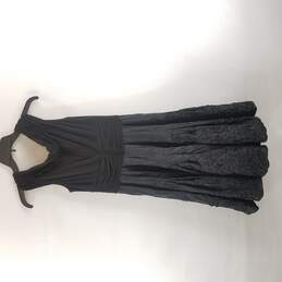 Adrianna Papell Women Black Evening Midi Dress Size 6 S alternative image