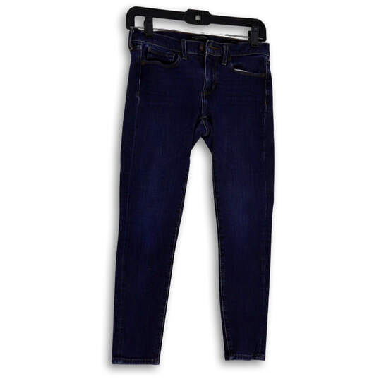 Womens Blue Dark Wash Mid-Rise Pockets Stretch Denim Skinny Jeans Size 25 image number 1
