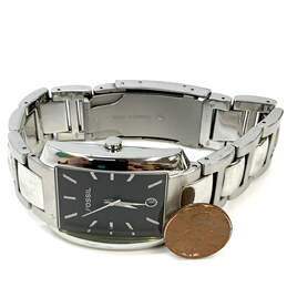 Designer Fossil FS-4009 Silver-Tone Dial Stainless Steel Analog Wristwatch