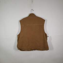 Mens Cotton Loose Fit Sherpa Lined Sleeveless Mock Neck Full-Zip Vest Size 2XL alternative image
