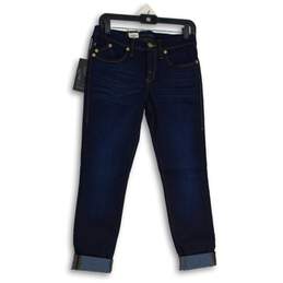 NWT Womens Blue Denim 5-Pocket Design Medium Wash Skinny Leg Jeans Size 6