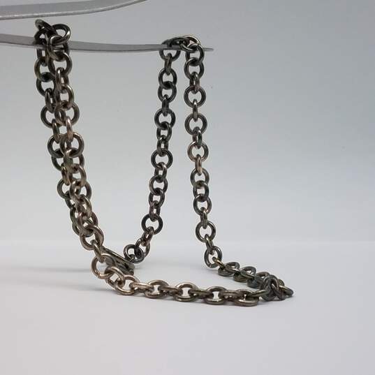 Sterling Silver Rolo Cain 17 1/2 Inch Toggle Necklace 46.0g image number 3