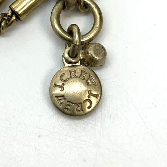 Designer J. Crew Gold-Tone Orange Enamel Crystal Cut Stone Pendant Necklace image number 4