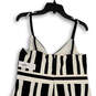 NWT Womens Black White Striped Sleeveless Knee Length Mini Dress Size 16 image number 4