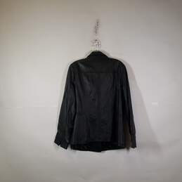 Womens Long Sleeve Collared Full-Zip Leather Jacket Size 2X alternative image
