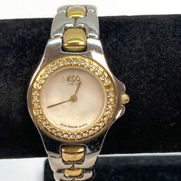 Womens Swiss 100506 Two-Tone Rhinestone Quartz Movement Wristwatch 54.4g
