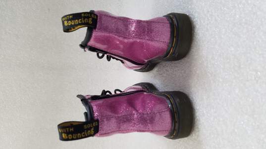 Dr. Martens 1460 Glitter J Boots Dark Pink Youth Size 10 image number 5