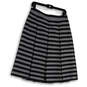 Womens Gray Striped Regular Fit Flat Front Elastic Waist A-Line Skirt Sz 6 image number 2