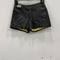 Womens Black Leather Flat Front Snap Regular Fit Biker Shorts Size 32/4W image number 2