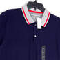 NWT Mens Blue Pique Stretch Short Sleeve Spread Collar Polo Shirt Size XL image number 3
